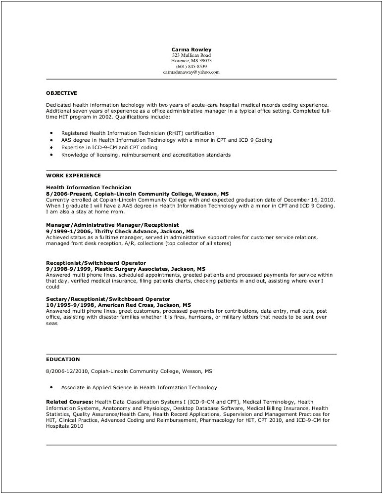 Stay At Home Mom Objective For Resume