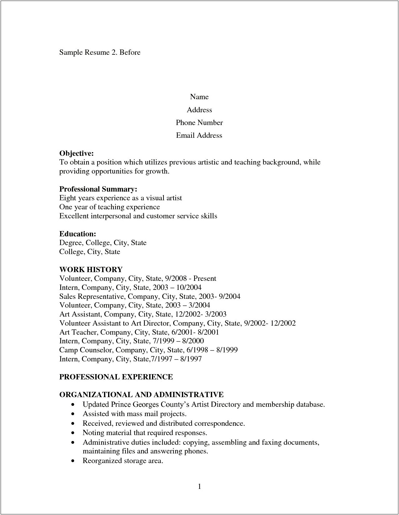 Stay At Home Wife Resume Free