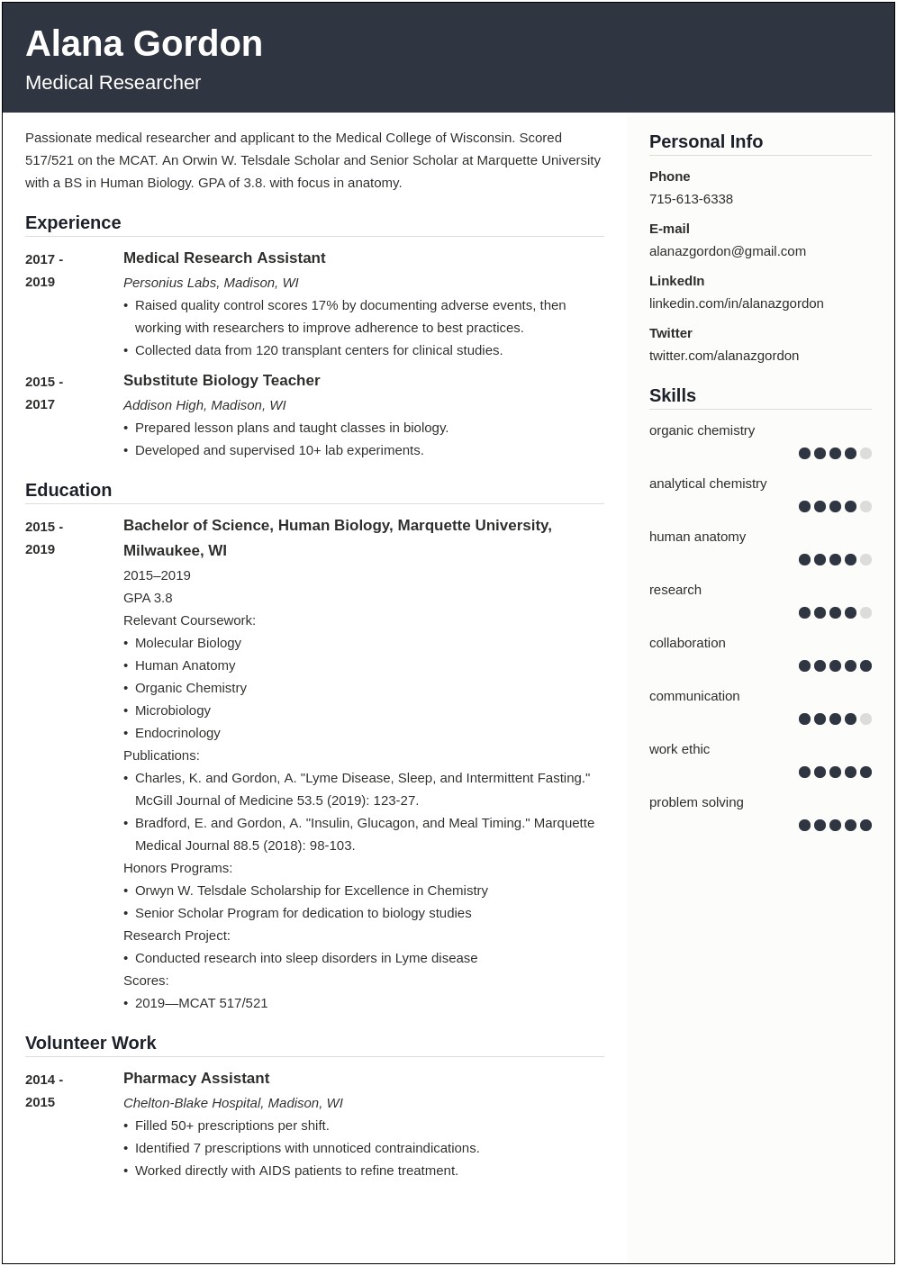 Stony Brook Career Center Sample Resume