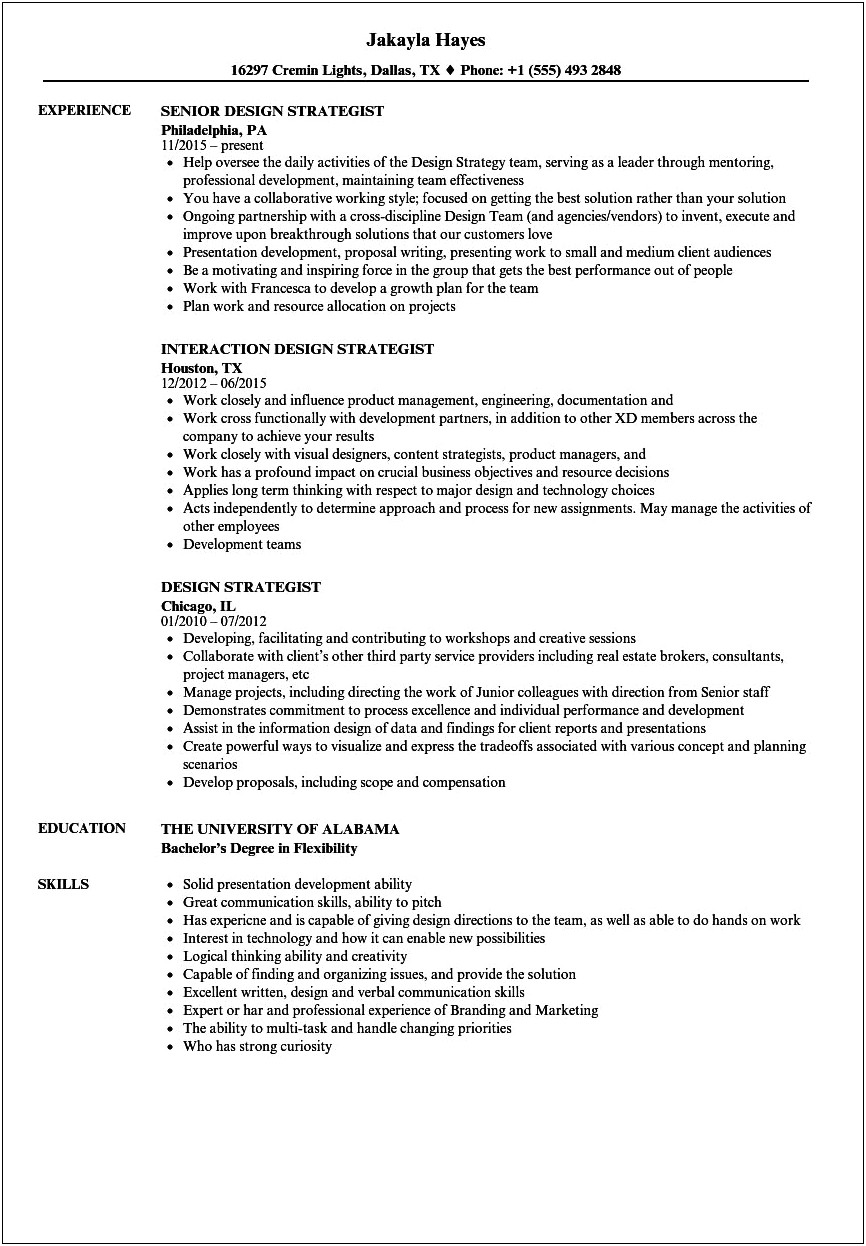 Strategic Thinking As A Skill On A Resume