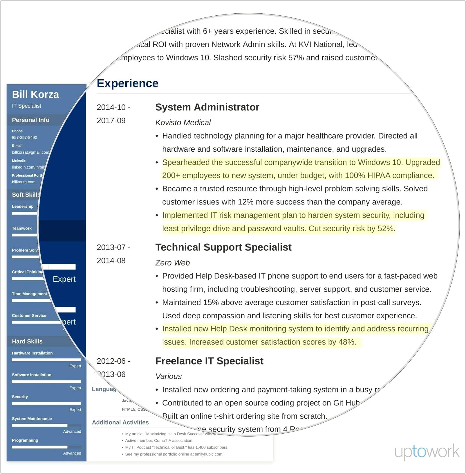 Strong Professional Profile Skills For Resume