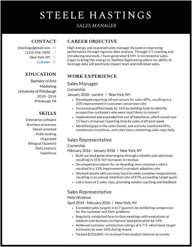 Strong Words To Use In A Sales Resume