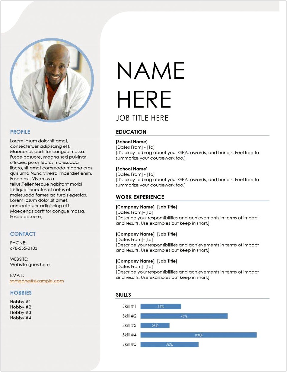 Student Cv Templates Free Download Word Document