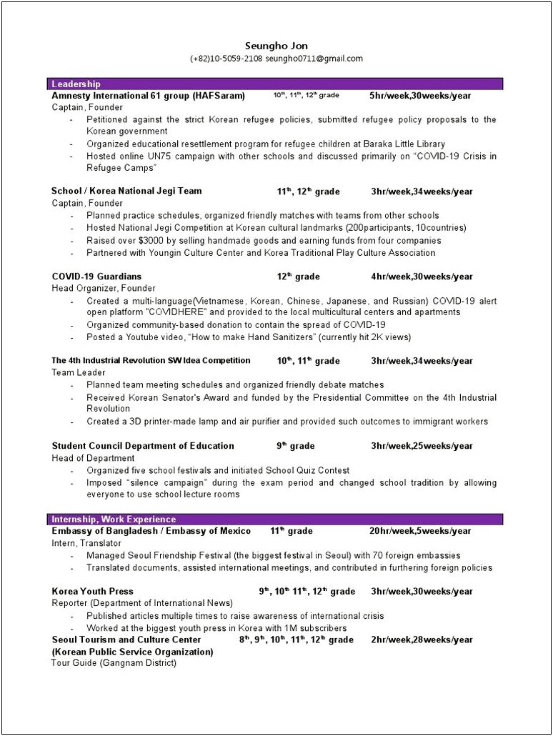 Student Government Senator Job Description Resume