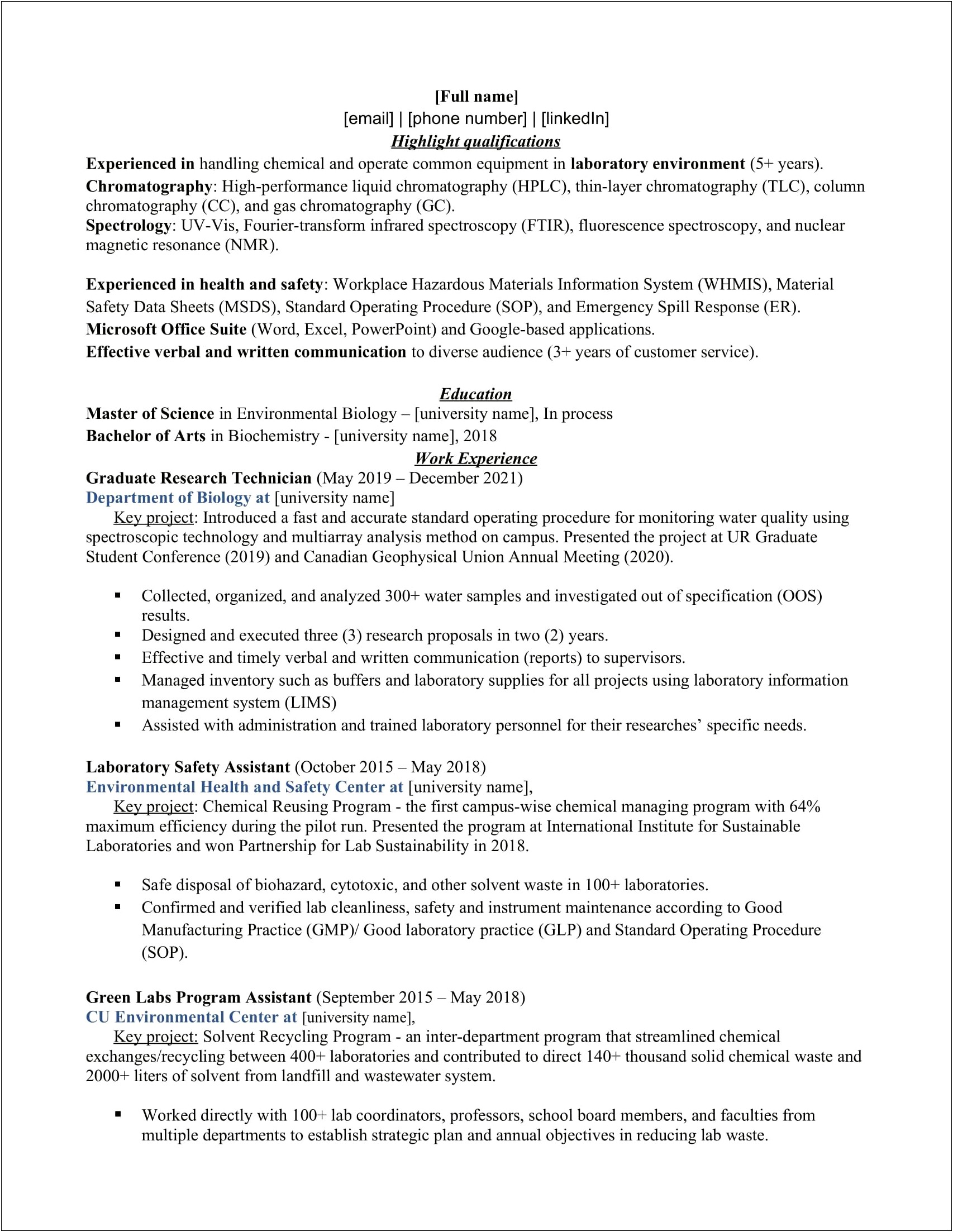 Student Information System Site Technician Sample Resume