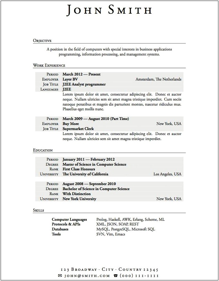 Student Resume Templates Free No Work Experience