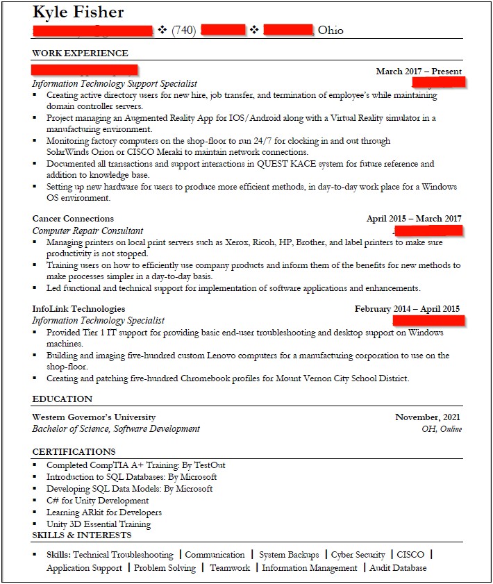 Study On Resumes Information Technology Experience