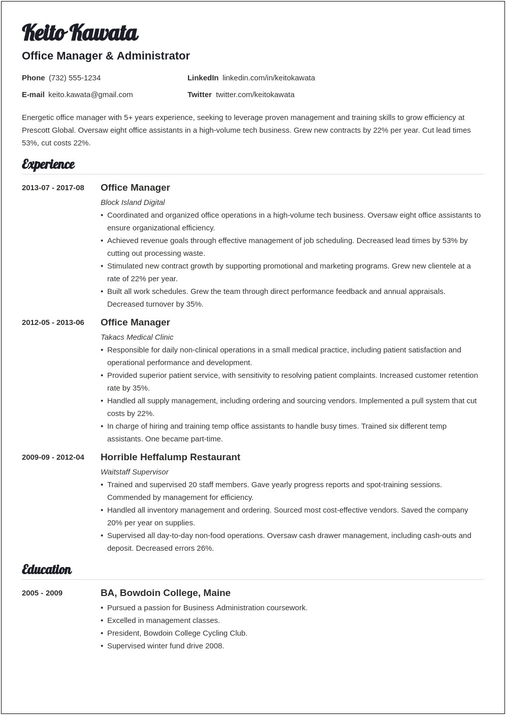 Stuff To Write On Resume Working For Chiropractor