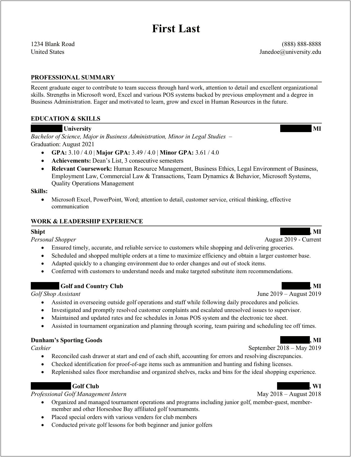 Subtituting The Word Work On Resume