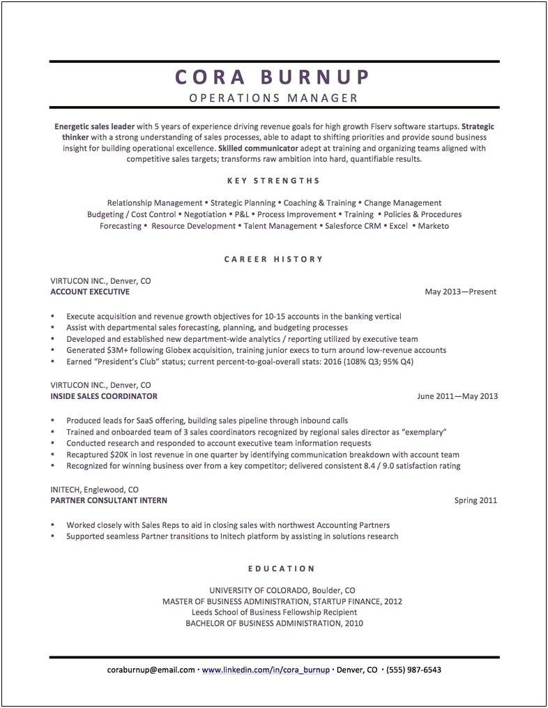 Summary For And Experienced Professional On Resume