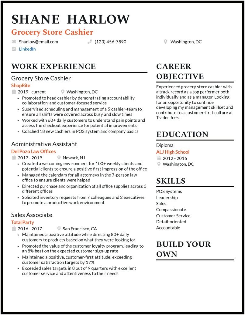 Summary For Resume For Grocery Store Worker