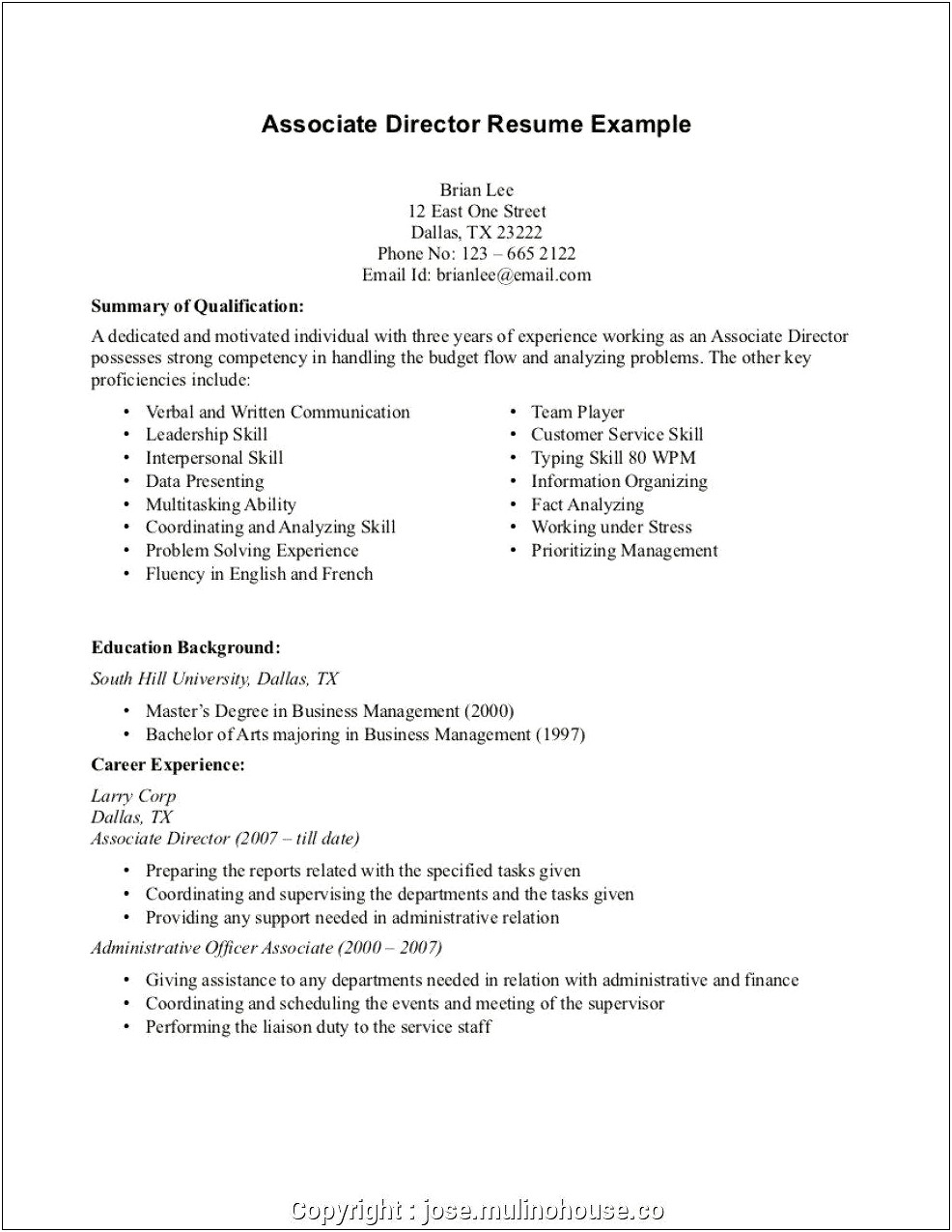 Summary For Retail Resume No Experience