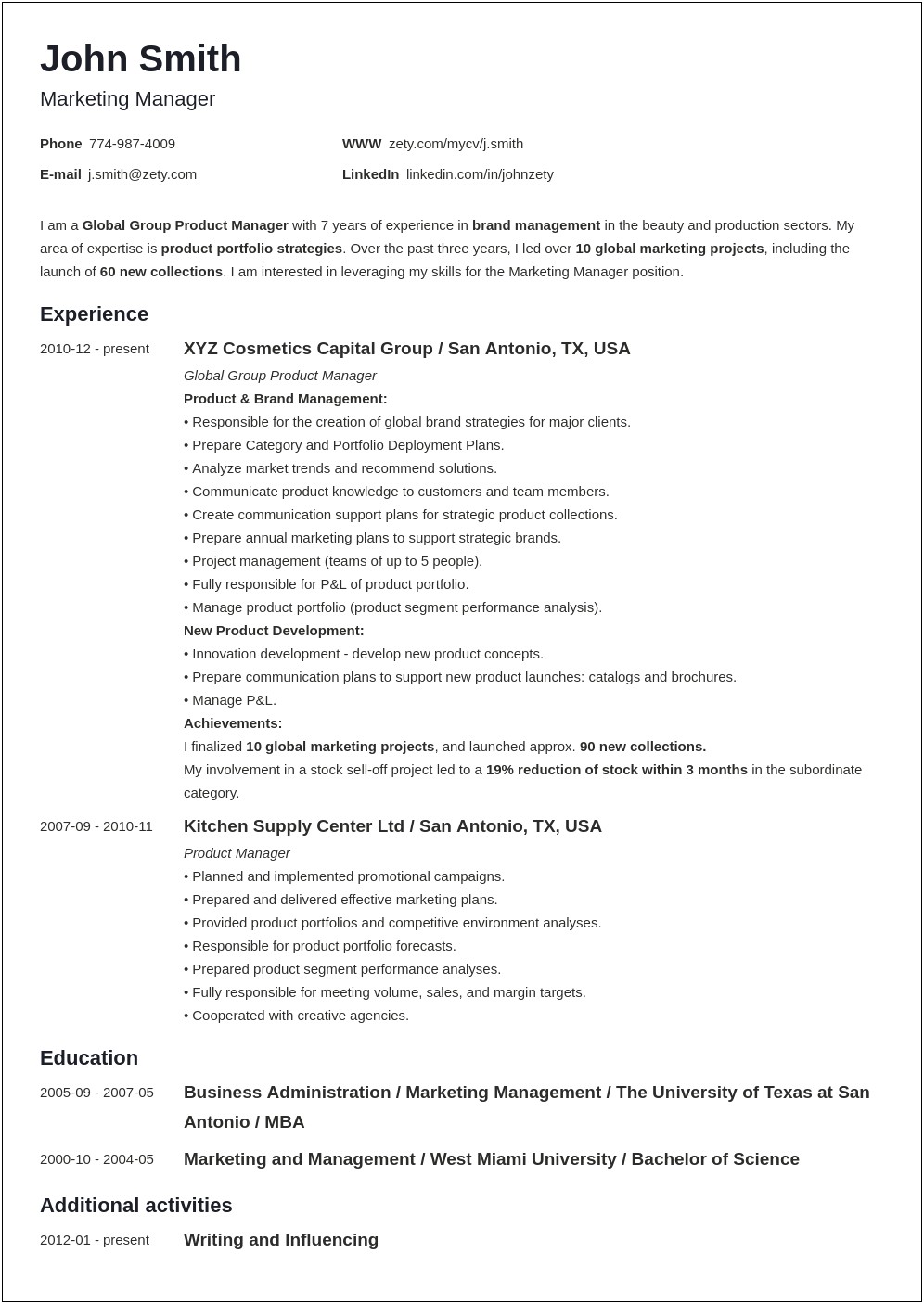 Summary Of Education In Resume Examples