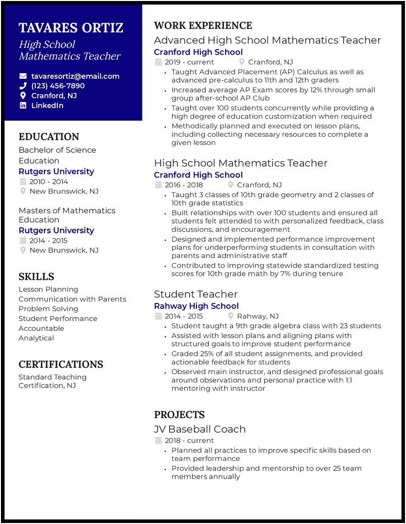 Summary Of Qualifications For Education Resume