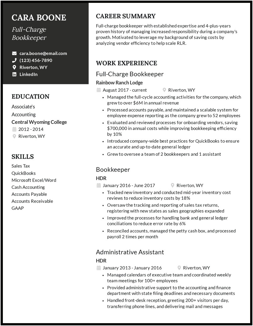 Summary Of Qualifications For Resume Examples Bookkeeper