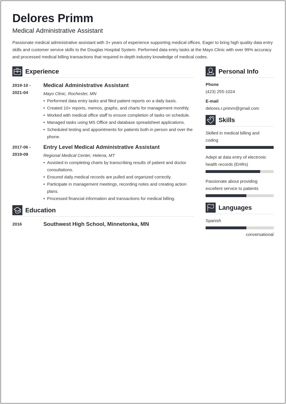 Summary Of Your Medical Assistant Resume Sample