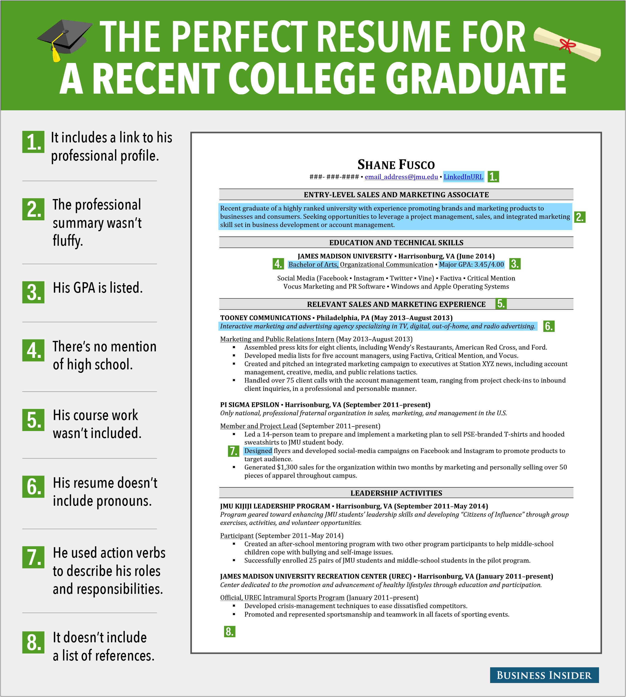 Summary On A Resume For College Student