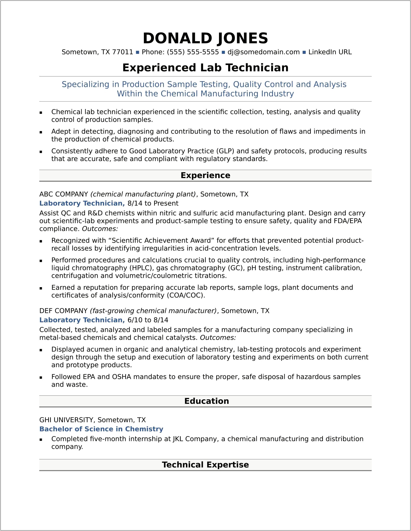 Summary With 8 Month Work Experience In Resume