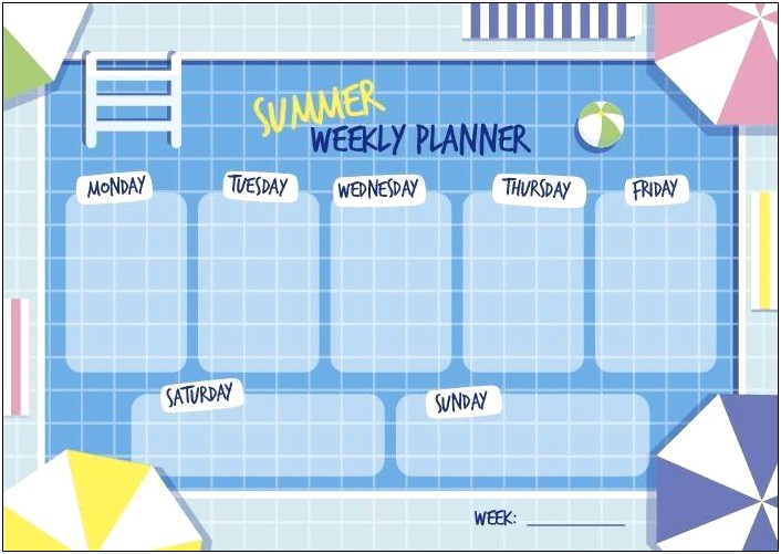 Summer Free Planner Template Printable Fot Preteens