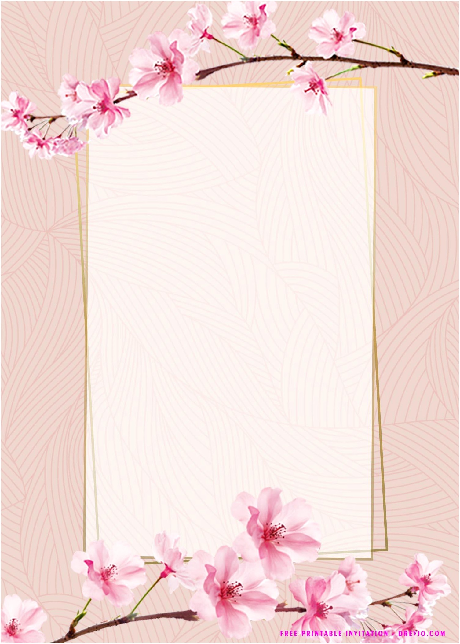 Surprise Party Templates For Free With Pink Flowers