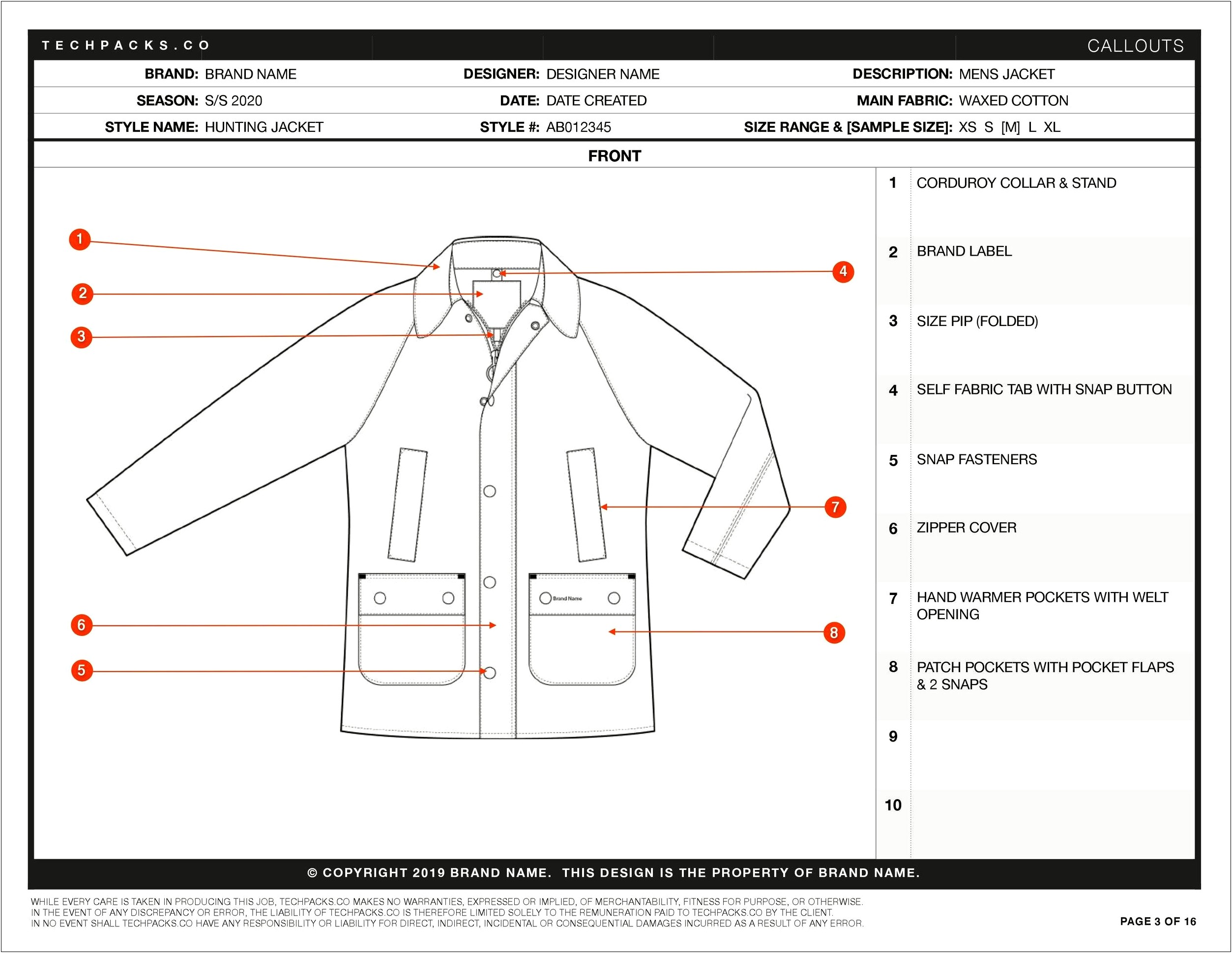 Tech Pack Template Excel Free T Shirt