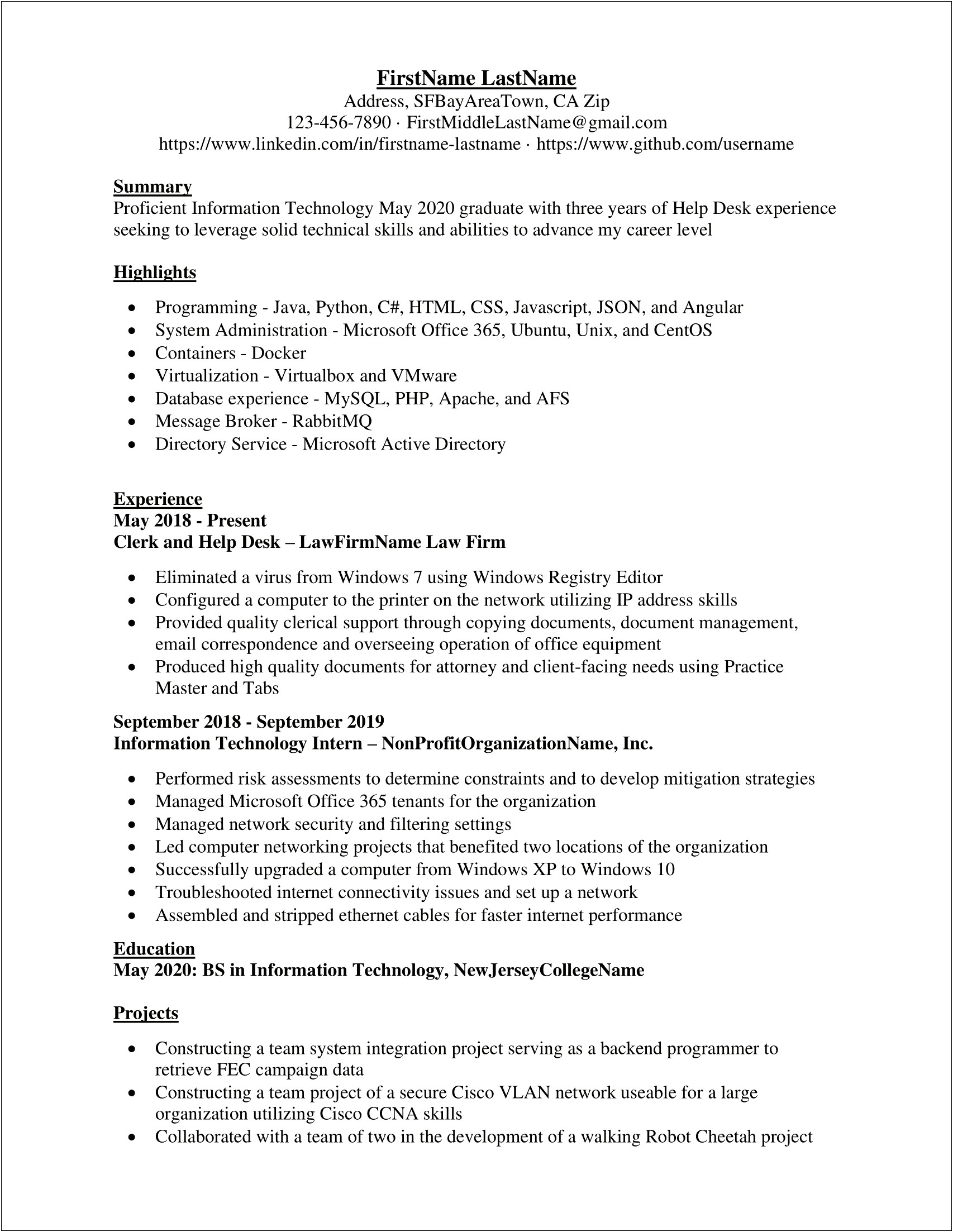 Technical Experience Resume Of C Unix Developer