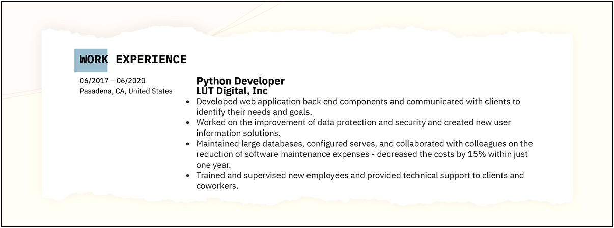 Technical Skills Of Developer Resume