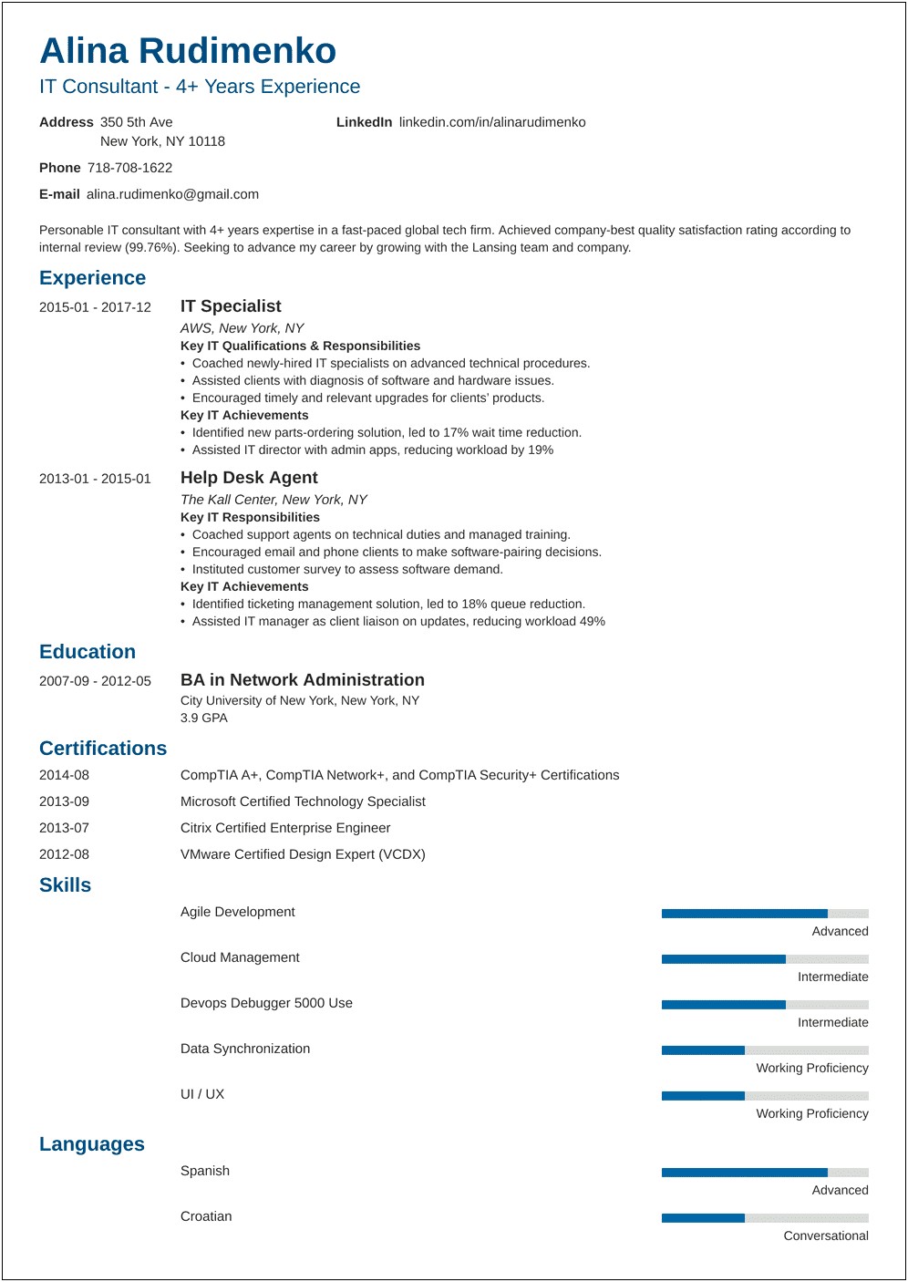 Technical Skills On Resume Sample Information Technology