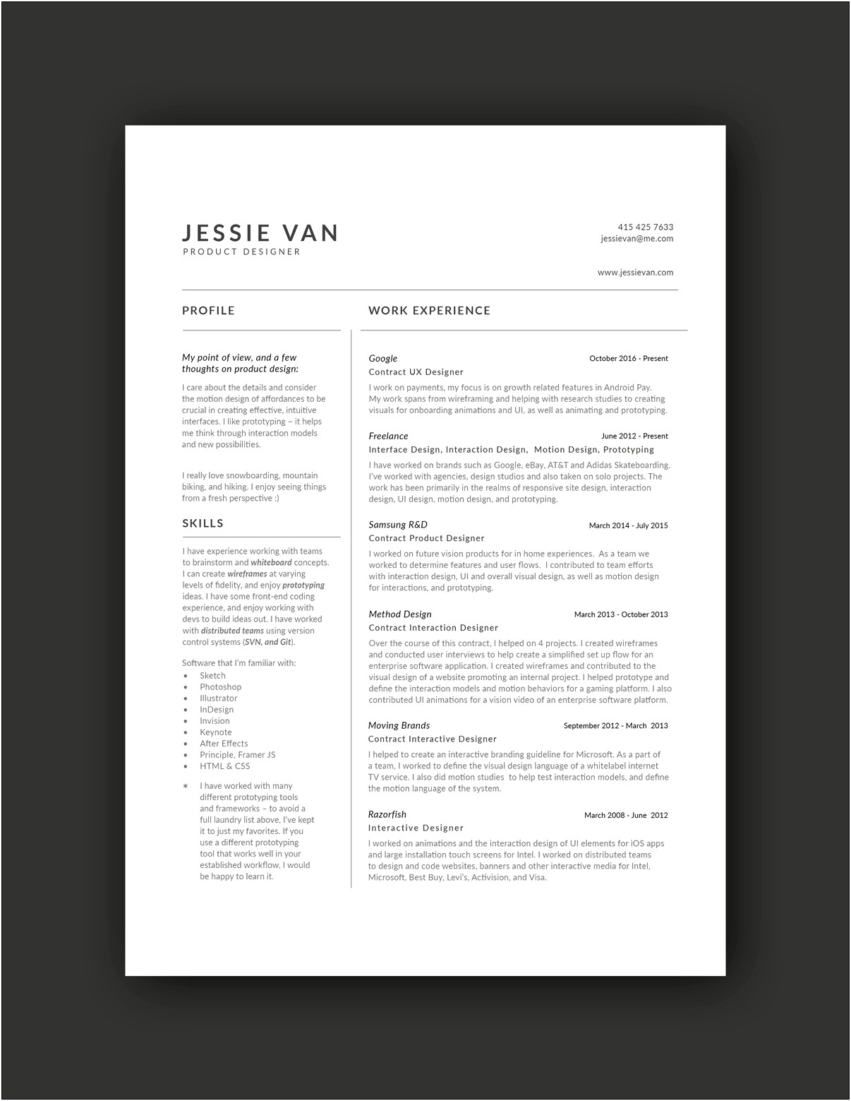 Tell Us About Your Best Learning Experience Resume