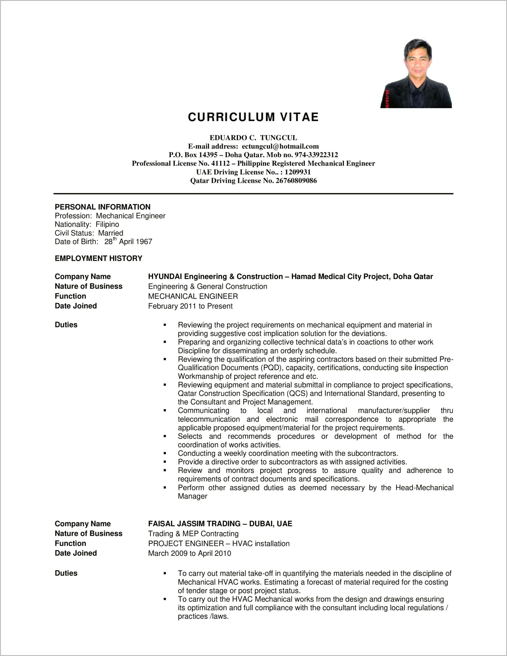 Template For A Professional Hvac Resume