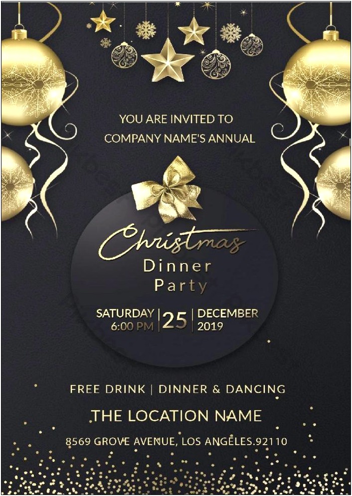 Template Invitation For Business Christmas Party Free