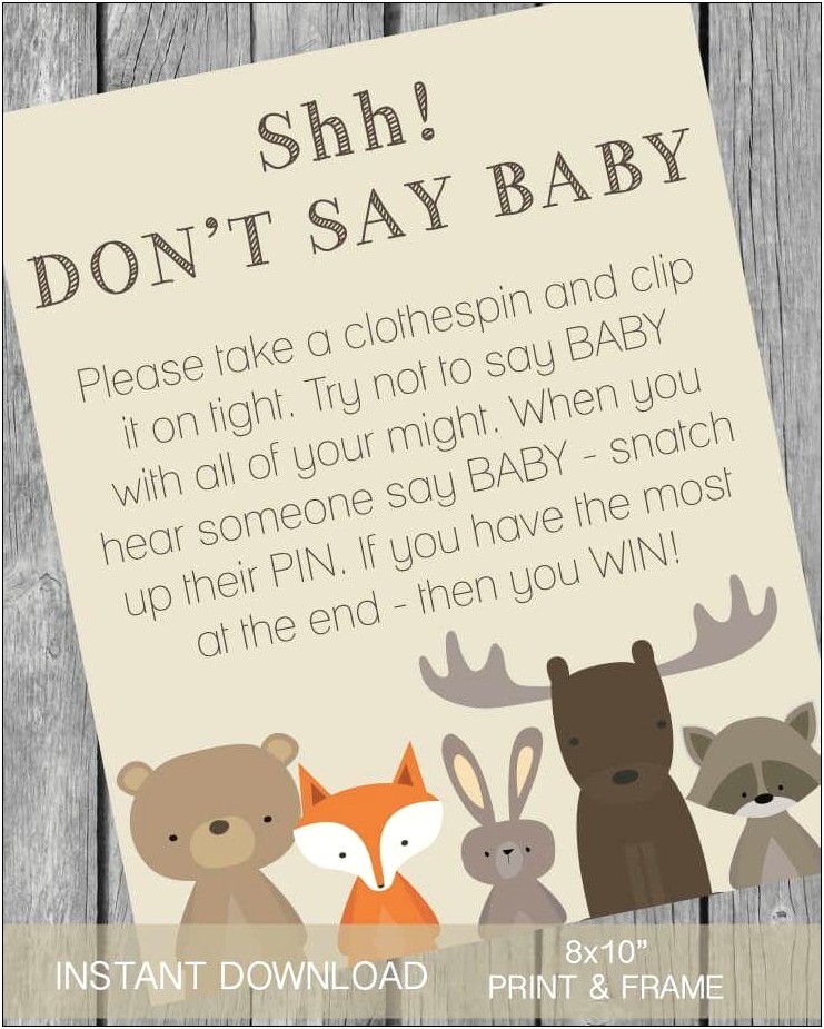 Template Shh Don T Say Baby Free Printable