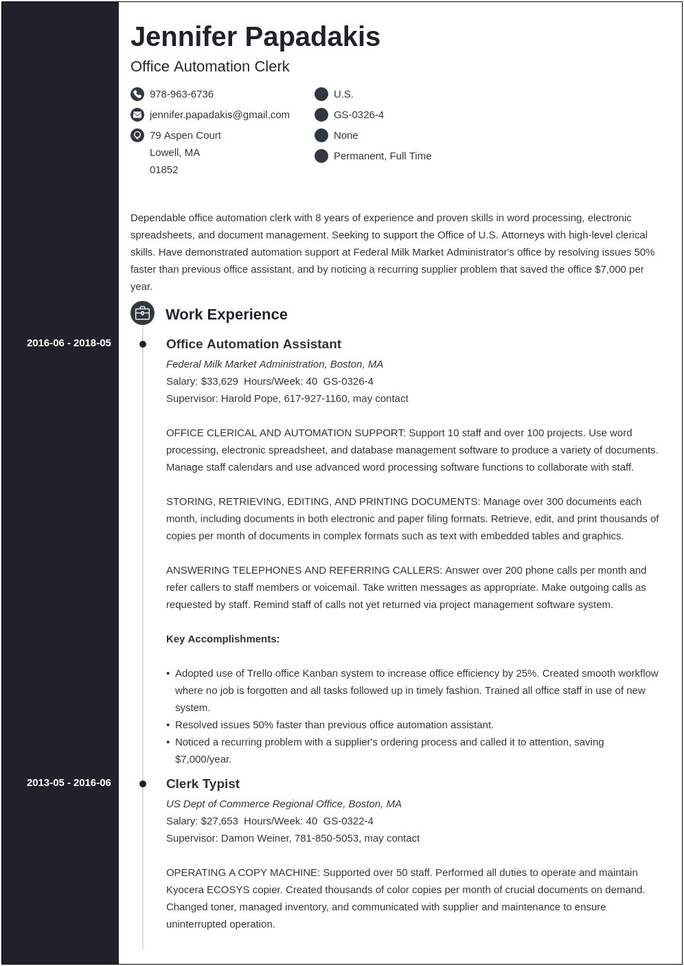 Template To Create Federal Government Resumes