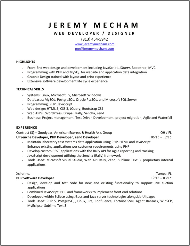 Test Driven Development Experience In Resume