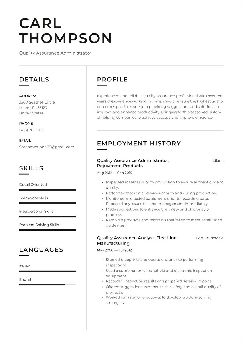 Testing Resume Sample For 4 Years Experience