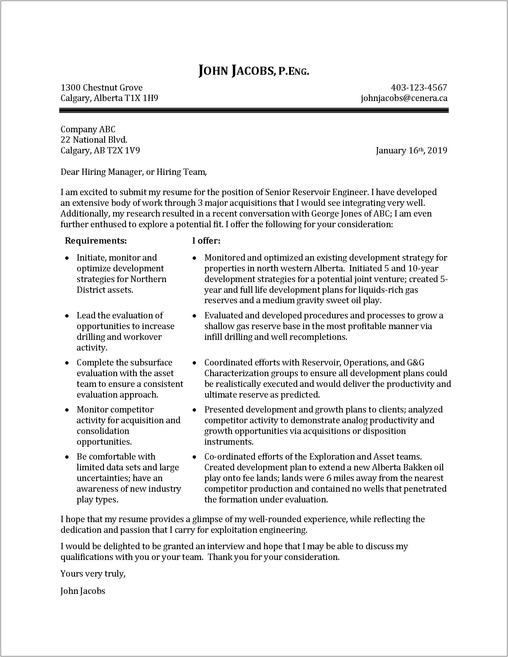 Thank You Letter For Resume Consideration