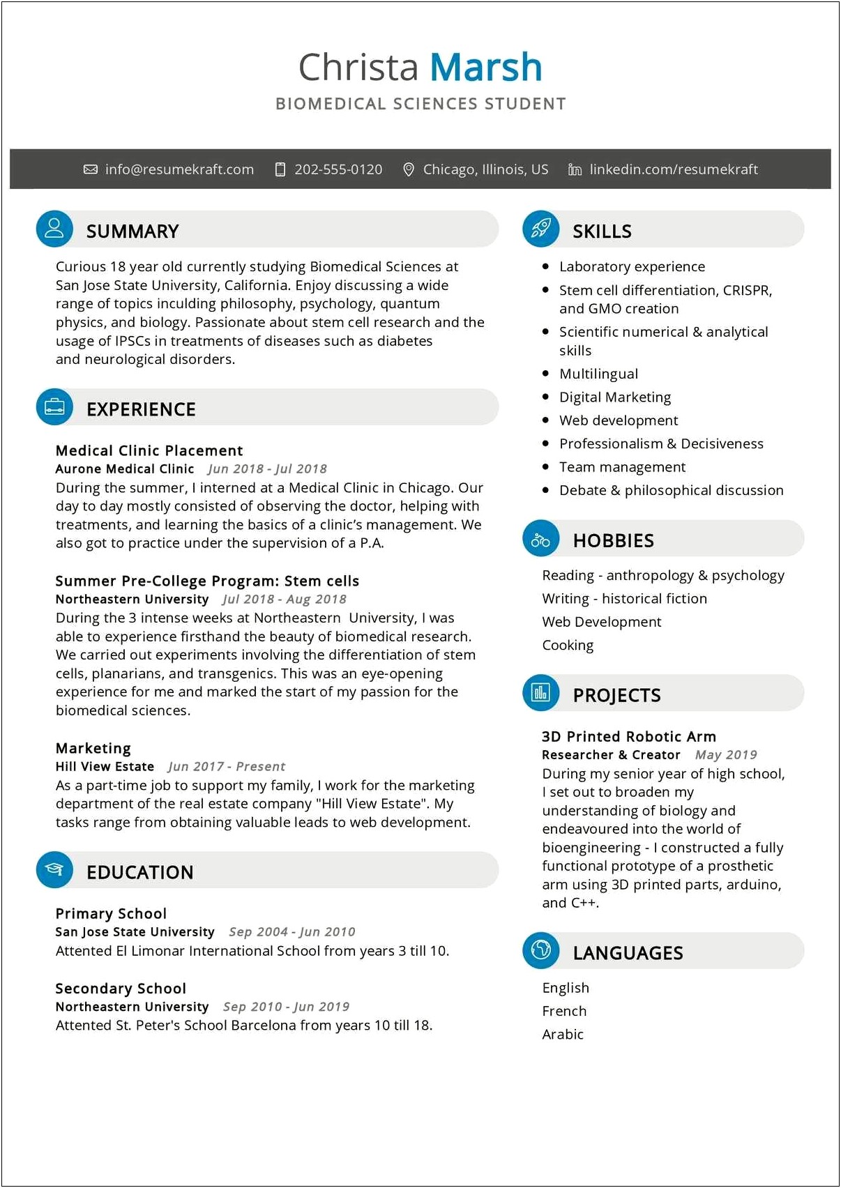 The Best Format Resume For Biological Research