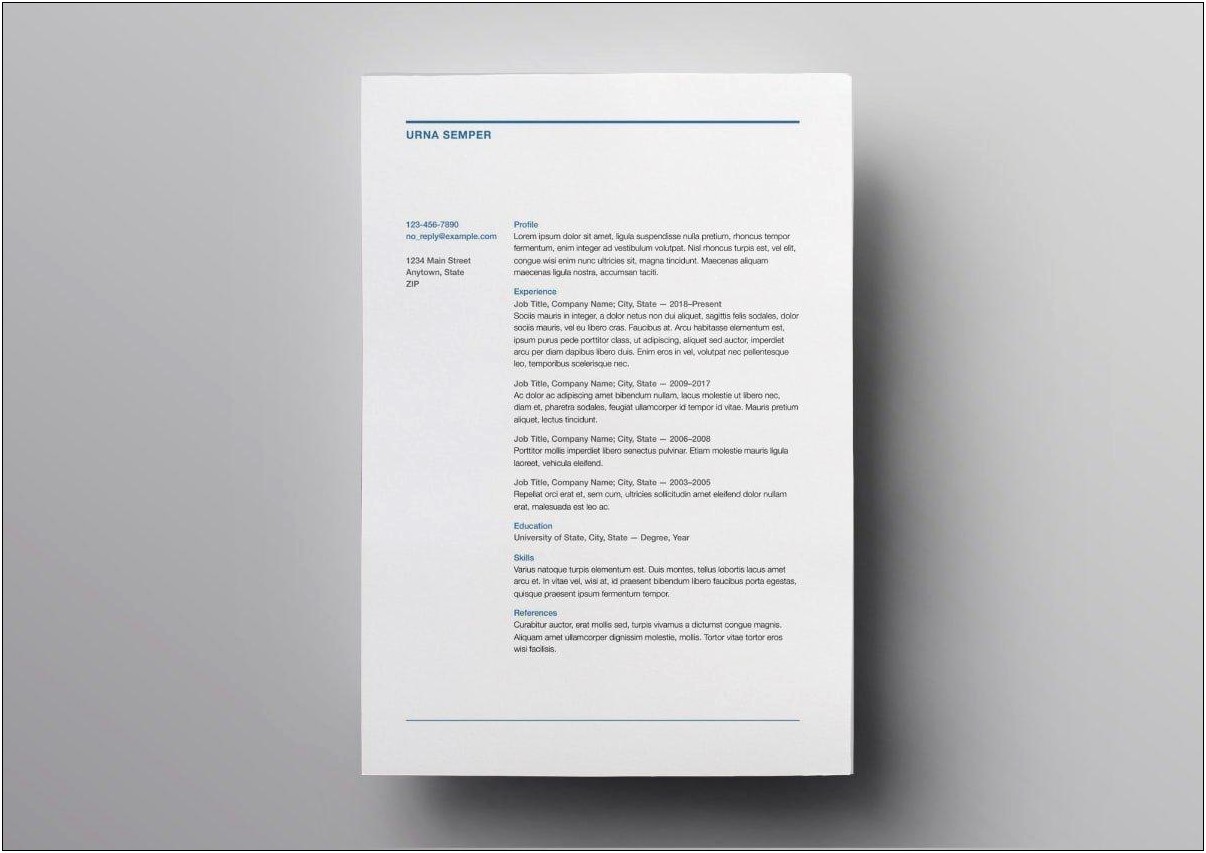 The Best Free Resume Template 2018