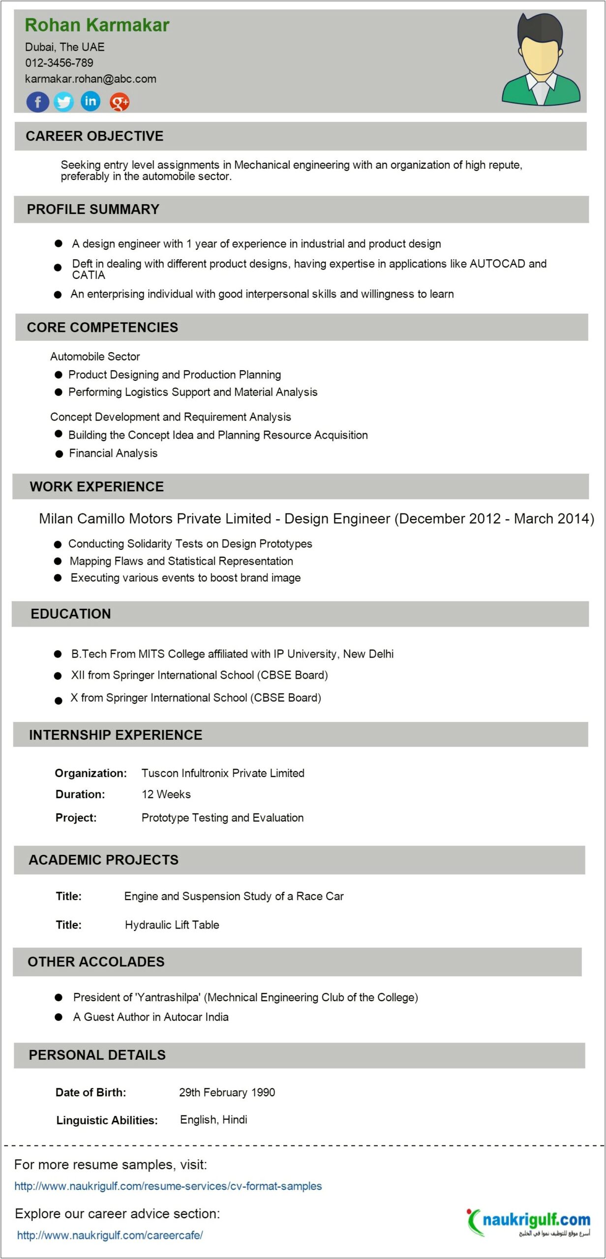 The Best Resume Format For Engineer