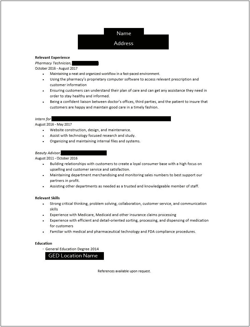 Things To Put For Ged On Resume Reddit