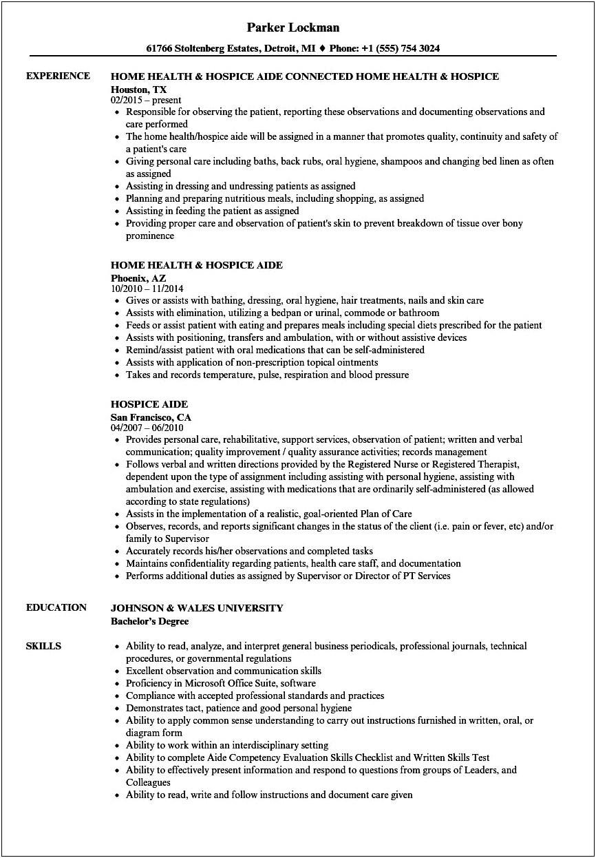 Things To Put On Respite Worker Resume