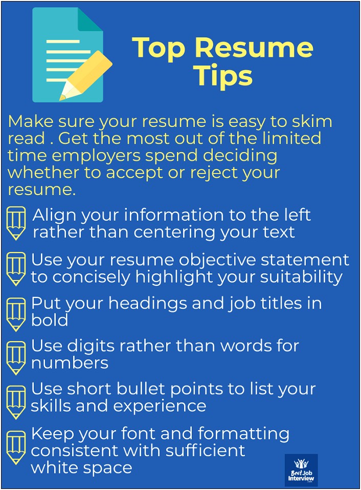 Tips For A Good Resume 2016