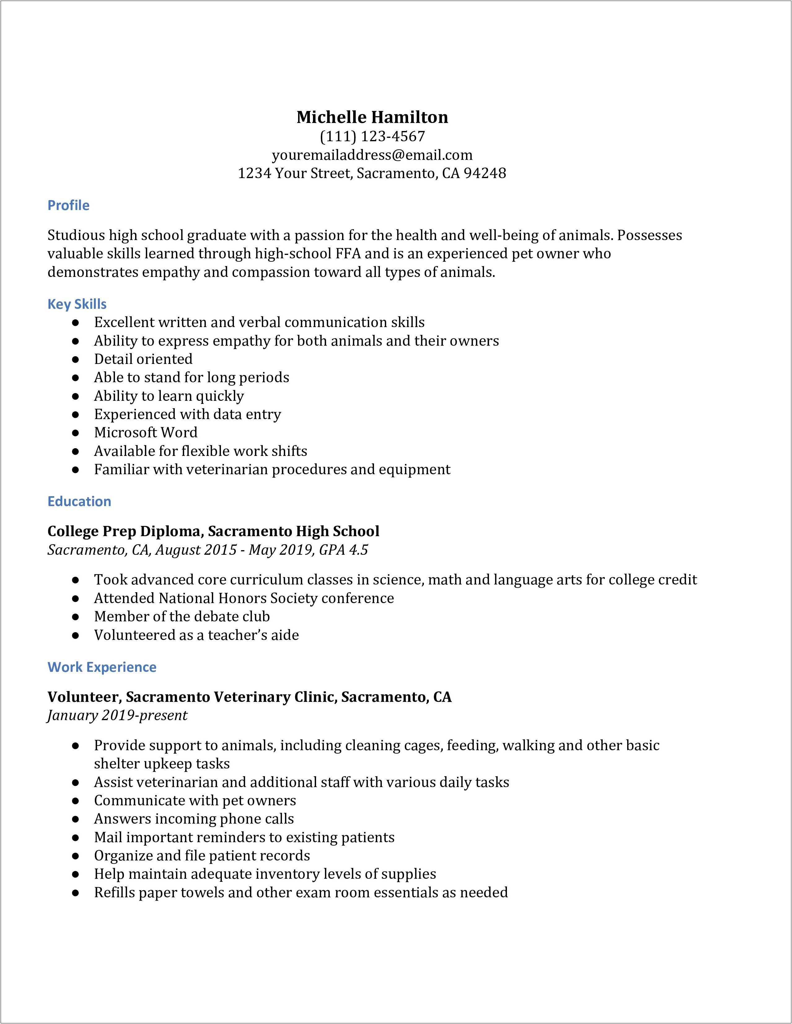 Tips For Writing A High School Resume