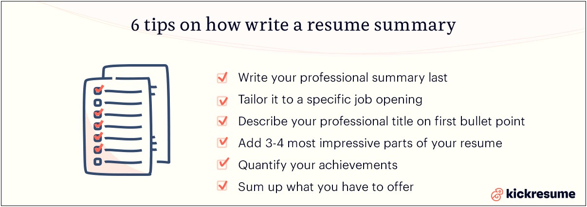 Tips For Writing A Resume Summary