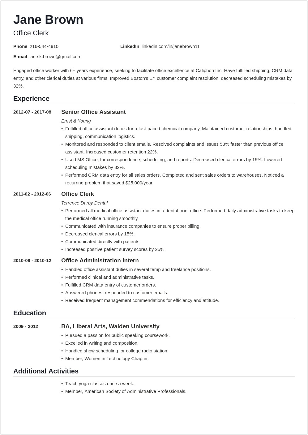 Title Clerk Job Description For Resume