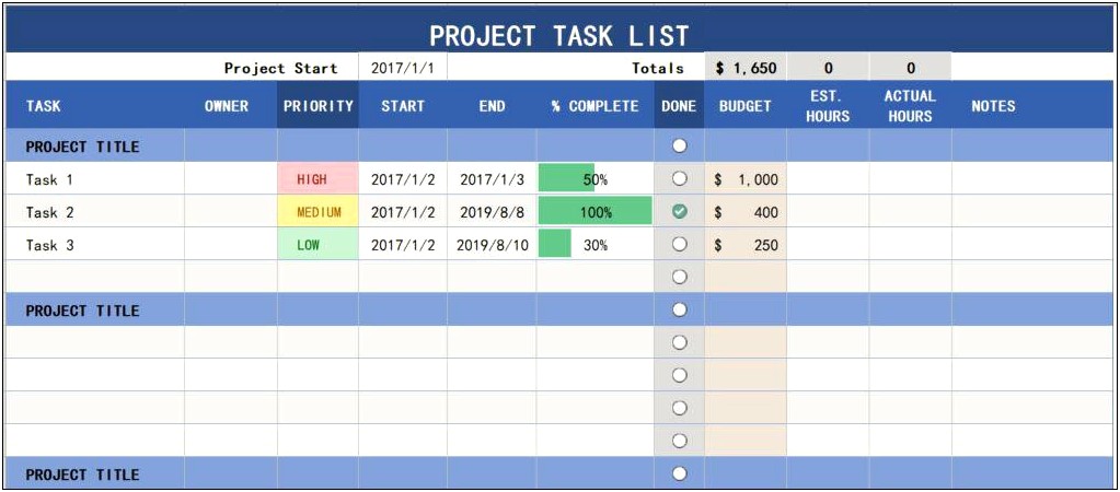 To Do List Template Excel Download