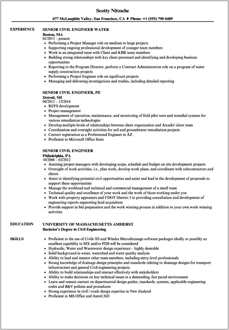 Top Skills Of A Civil Engineer Resume