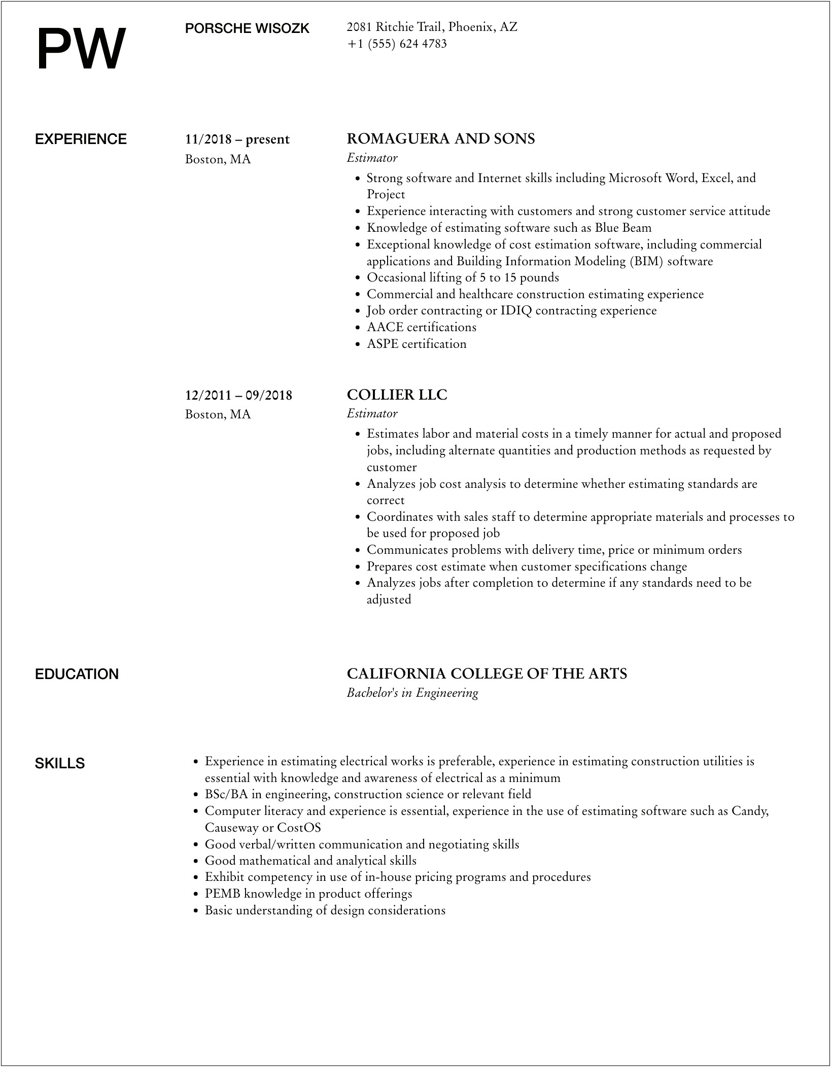 Top Ten Shortest Estimator Summary Resume