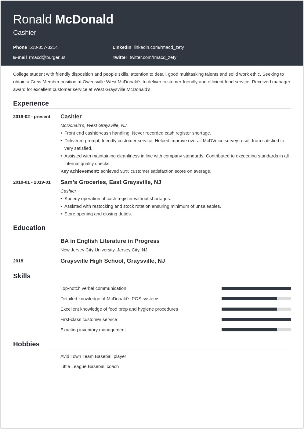 Toys R Us In Nj Resume Sample