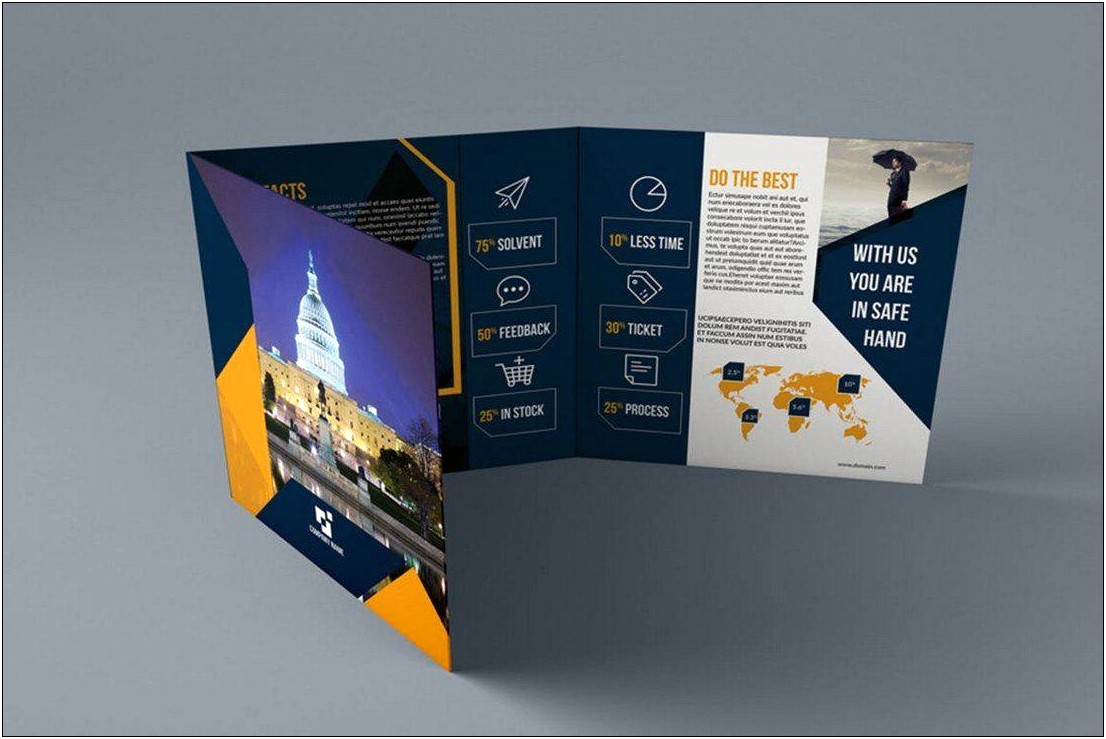 Tri Fold Brochure Indesign Template Free Blue